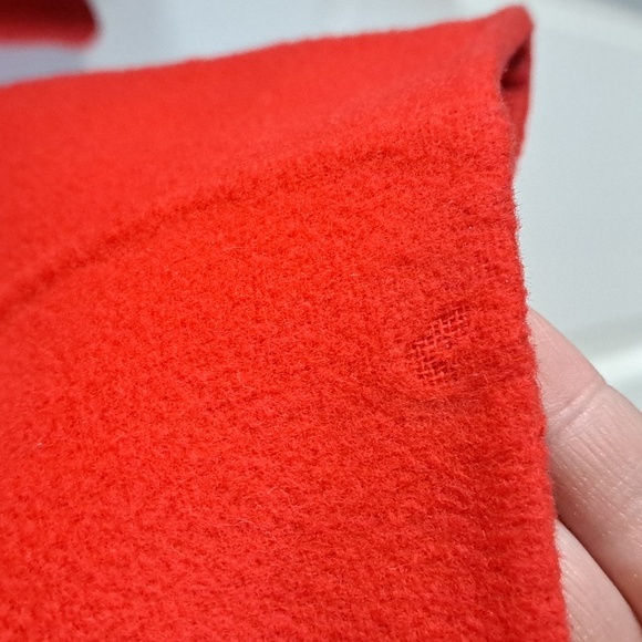 Jones New York Wool Blend Classic Warm Red Wrap Belted Jacket Fleece Oversized - Picture 5 of 11